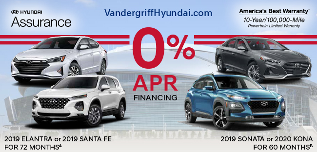 Just Announced 0 Financing Available On Top Models Vandergriff Hyundai